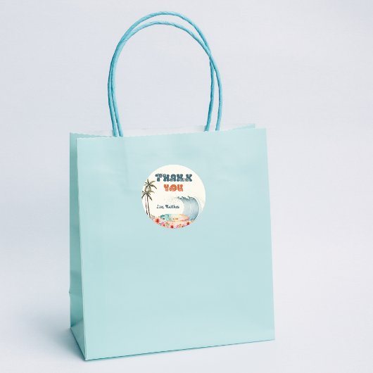 ウェーブライダーサーフバースデーパーティーありがとう ラウンドシール