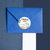 ウェーブライダーサーフバースデーパーティーありがとう ラウンドシール