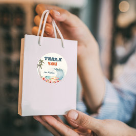 ウェーブライダーサーフバースデーパーティーありがとう ラウンドシール