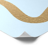 ウェーブライトブルー金ゴールド卒業パーティーへようこそ ポスター (角)