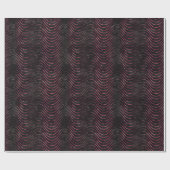 ウェーブラグジュアリーブラック&ピンクグリッター ラッピングペーパー (フラット)