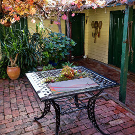 ウェーブラベンダーオレンジ色の緑のグラデーション デスクマット