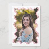 ウェーブリーファンシーレトロ卒業写真の背面 招待状 (裏面)