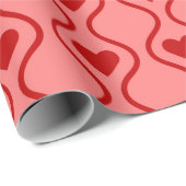 ウェーブレッドバレンタインズデイラブハート ラッピングペーパー (ロールコーナー)