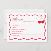ウェーブレッドバレンタインブライダルシャワーアドバイスカード 招待状 (正面)