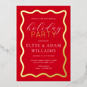 ウェーブレッドホリデーパーティー 箔招待状 (正面)