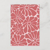 ウェーブレトロピンク＆レッドグルーヴィーモダンウェディングブランチ サンキューカード (裏面)