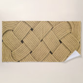 ウェーブロープ海プレイトノットボートデッキ ビーチタオル (正面)