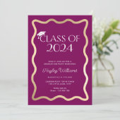 ウェーブワイン金ゴールド卒業パーティー 招待状 (スタンド正面)