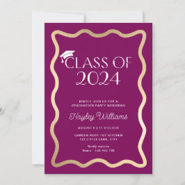 ウェーブワイン金ゴールド卒業パーティー 招待状