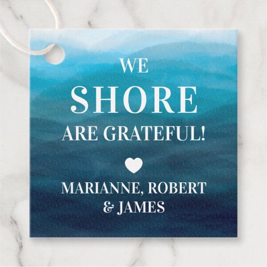 ウェーブ先生ありがとうラベル、スタッフの感謝 フェイバータグ (正面)