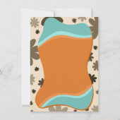 ウェーブ柄の花の誕生日カード 招待状 (裏面)