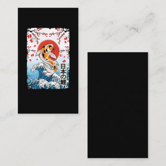 ウェーブ素晴らしオフ神奈川県さくらんぼブロッサムコイ魚 名刺 (正面/裏面)