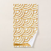 ウェーブ金ゴールドサングリッターボホコレクシ人気があるョン バスタオルセット (ハンドタオル)