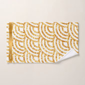 ウェーブ金ゴールドサングリッターボホコレクシ人気があるョン バスタオルセット (ハンドタオル)