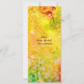 ウェーブ、明るい赤、緑、茶色、ピンク、金のスパークル 招待状 (裏面)