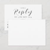 ウェーモダンディングRSVPカード | ミニマお洒落リスト 出欠カード (正面/裏面)