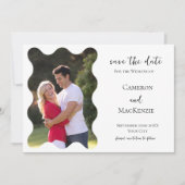 ウェーモダンブ写真ウェディング日付の保存招待状 セーブザデート (正面)