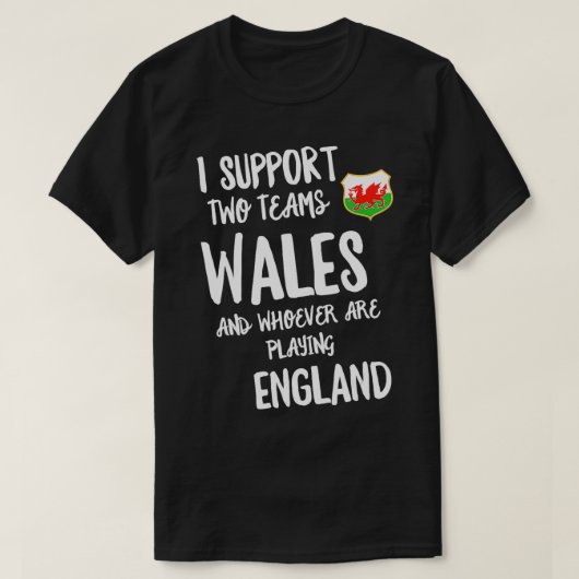ウェールズおもしろいサポーターWelshラグビーチームスポーツデザイン Tシャツ (デザイン正面)