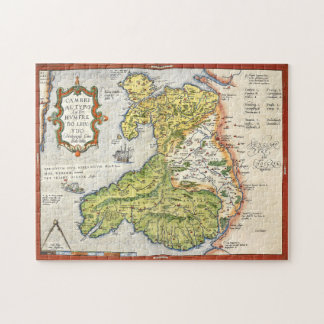 ウェールズおよびAnglesey 1579年のヴィンテージの地図 ジグソーパズル
