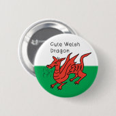 ウェールズからかわいい人のためのウェールズのドラゴンバッジ 缶バッジ (正面&裏面)