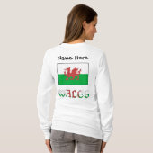 ウェールズとウェパーソナライズされたルシュ国旗の女性 Tシャツ (裏面フル)