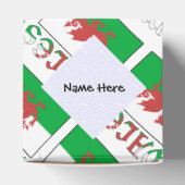 ウェールズとウェールズ国旗のハート型タイル模様オーダーメイド フェイバーボックス (上部)