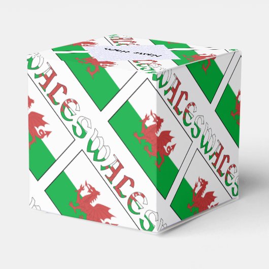 ウェールズとウェールズ国旗のハート型タイル模様オーダーメイド フェイバーボックス (裏面サイド)