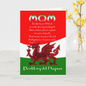 ウェールズのお母さんのバースデー・カード-ブライアンハリス著作の詩 カード (黄色い花)