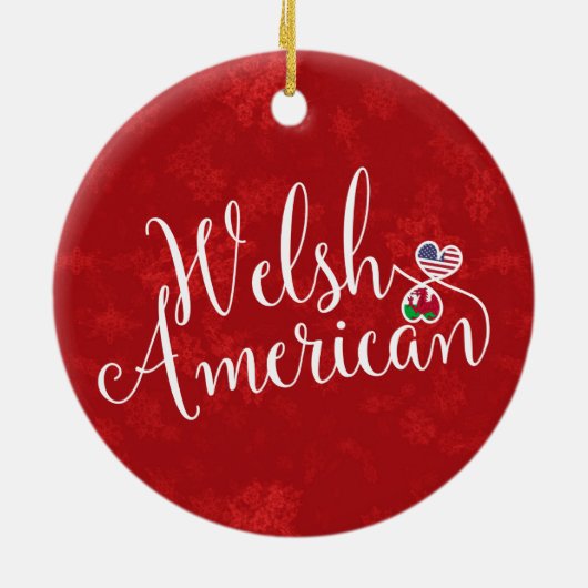 ウェールズのアメリカのハートのクリスマスツリーのオーナメント セラミックオーナメント (裏面)