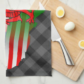 ウェールズのアメリカ国旗の地図ティータオル キッチンタオル (四つ折り)