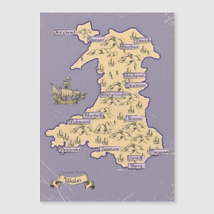 ウェールズのイラスト旅行地図