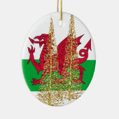 ウェールズのウェールズのドラゴンの旗のクリスマスのオーナメント セラミックオーナメント (右)