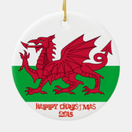 ウェールズのウェールズのドラゴンの旗のクリスマスのオーナメント セラミックオーナメント