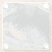 ウェールズのオレンジ色のプール ガラスコースター (裏面)