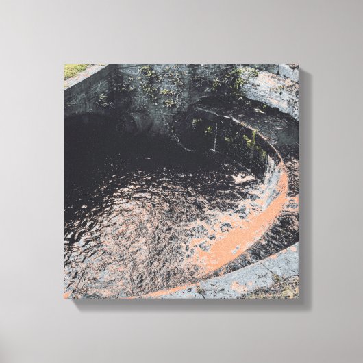 ウェールズのオレンジ色のプール キャンバスプリント (正面)