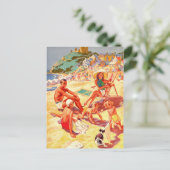 ウェールズのクリシースビーチ、家族、バケーション、ヴィンテージ ポストカード (スタンド正面)