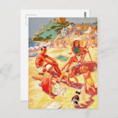 ウェールズのクリシースビーチ、家族、バケーション、ヴィンテージ ポストカード (正面/裏面)