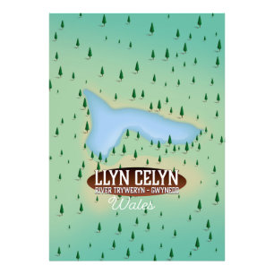 ウェールズのグウィネッドにあるリン・セリン川Tryweryn フォトプリント