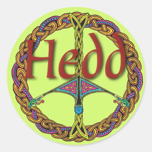 ウェールズのケルトの平和サインのステッカー ラウンドシール (正面)