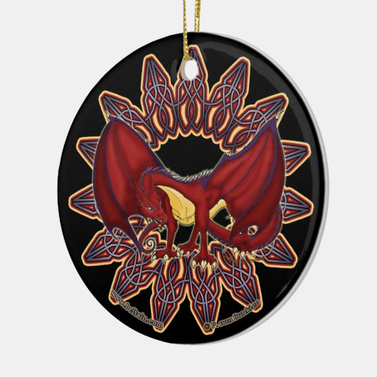 ウェールズのケルト族のドラゴンは1つを飾ります セラミックオーナメント (左)