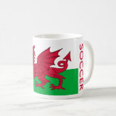 ウェールズのサッカー コーヒーマグカップ (正面右)
