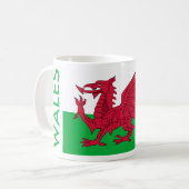 ウェールズのサッカー コーヒーマグカップ (正面左)