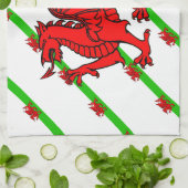 ウェールズのストライプな旗 キッチンタオル (折り畳み)