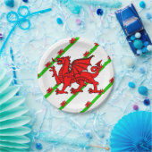 ウェールズのストライプな旗 ペーパープレート (パーティー)