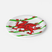 ウェールズのストライプな旗 ペーパープレート (アングル)