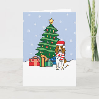 ウェールズのスプリンガースパニエルおよびクリスマスツリー シーズンカード