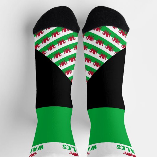 ウェールズのソックス、ウェールズ国旗の色、Cymru /スポーツ ソックス (上部)