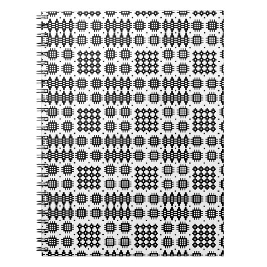 ウェールズのタペストリーパターン白黒の螺線形ノート ノートブック (正面)