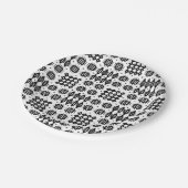 ウェールズのタペストリーパターン白黒白書のプレート ペーパープレート (アングル)